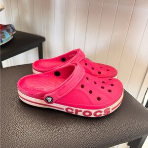 CROCS Kids Clog in Hot Pink with White Accent